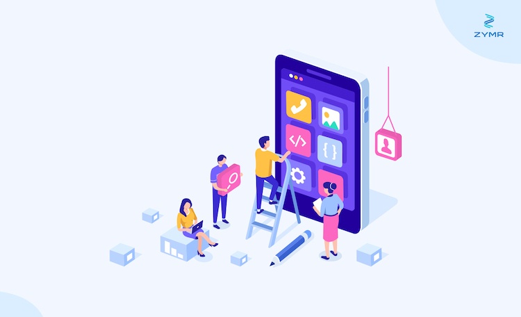 Mobile app design on smartphone